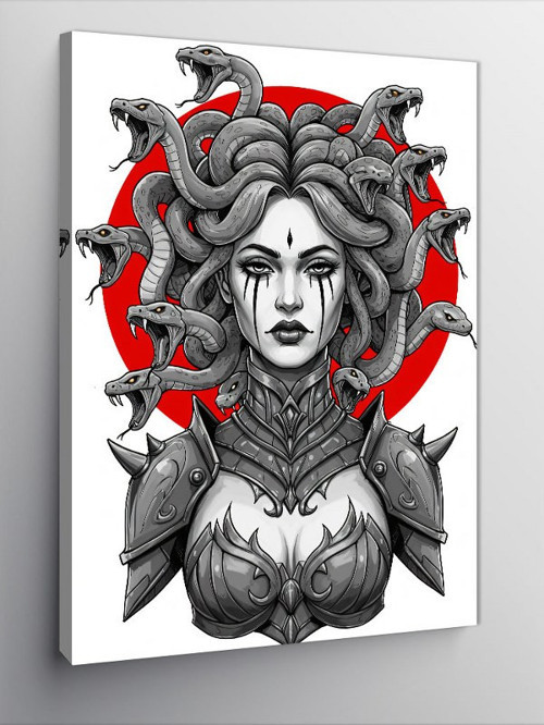 Kanvas Tablo Medusa Ve Yılan Saçlı Kadın