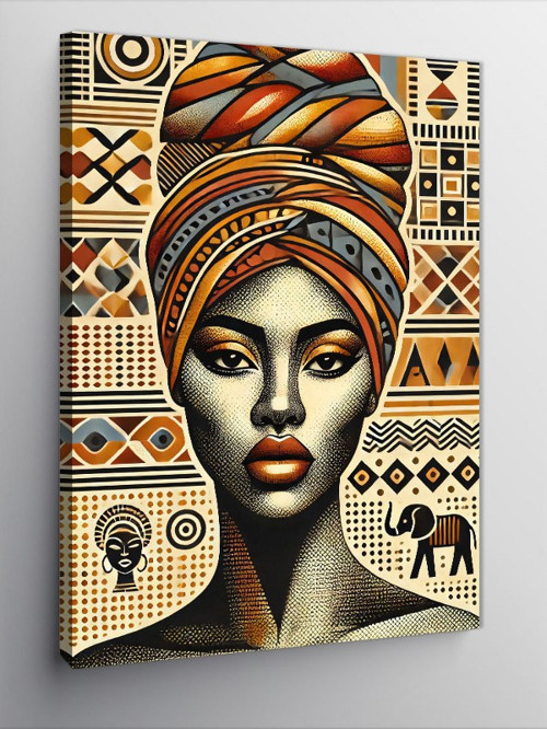 Kanvas Tablo Afrikalı Kadın Ve Desenler