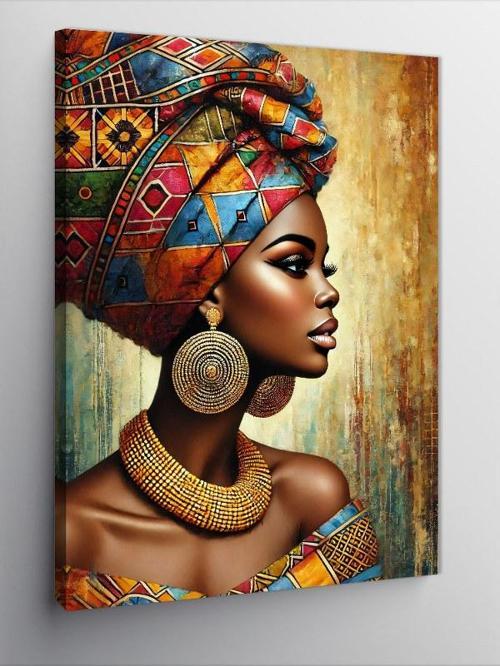 Kanvas Tablo Afrika Tarzı Kadın Portresi