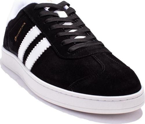 10224155 Siyah Beyaz Süet Günlük Erkek Deri Ayakkabı