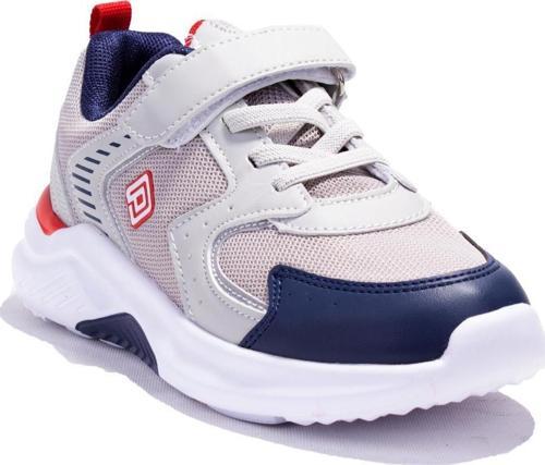 1425 Gri Kırmızı Ortopedik Günlük Erkek Çocuk Spor Ayakkabı