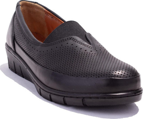 105071 Siyah 5 Nokta Ortopedik Günlük Kadın Deri Ayakkabı