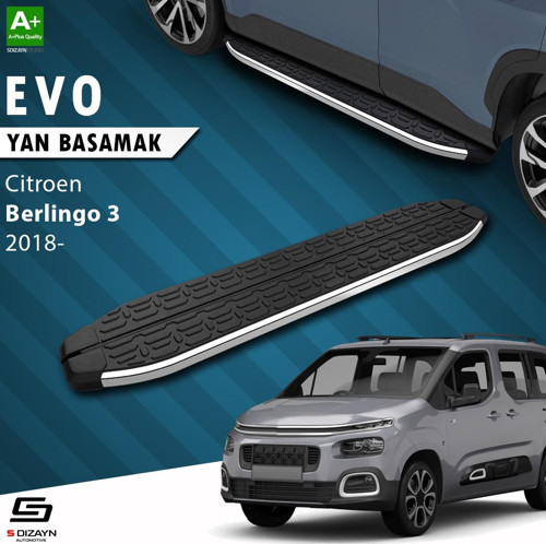 S-Dizayn Citroen Berlingo 3 Evo Krom Yan Basamak 203 Cm 2018 Üzeri A+ Kalite