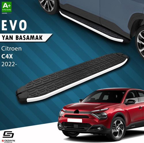 S-Dizayn Citroen C4 X Evo Aluminyum Yan Basamak 183 Cm 2022 Üzeri A+ Kalite