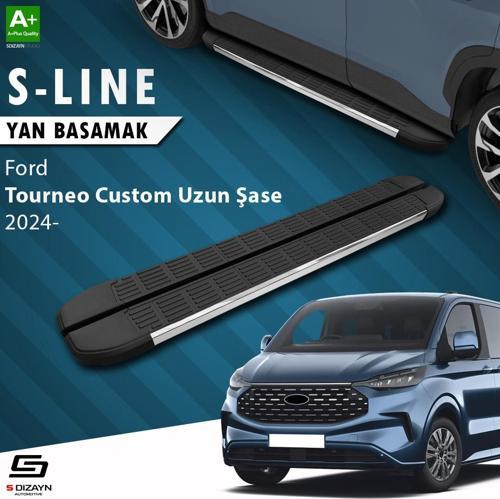 S-Dizayn Ford Tourneo Custom 2 Uzun Şase S-Line Krom Yan Basamak 263 Cm 2023 Üzeri A+ Kalite