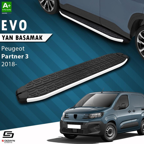 S-Dizayn Peugeot Partner 3 Evo Aluminyum Yan Basamak 203 Cm 2018 Üzeri A+ Kalite