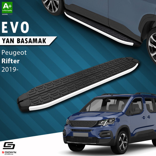 S-Dizayn Peugeot Rifter Uzun Şase Evo Aluminyum Yan Basamak 213 Cm 2019 Üzeri A+ Kalite