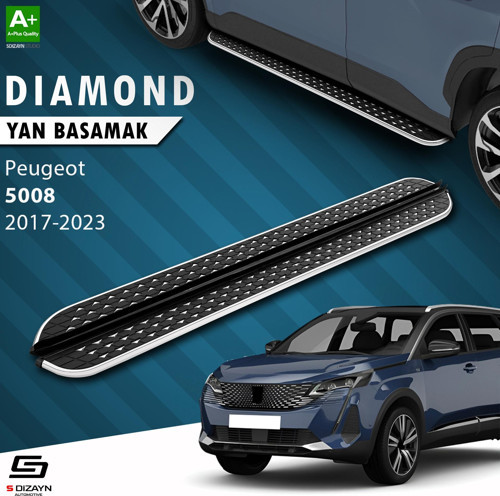 S-Dizayn Peugeot 5008 2 Diamond Krom Yan Basamak 203 Cm 2017-2023 A+ Kalite