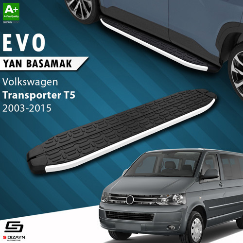 S-Dizayn VW Transporter T5 Kısa Şase Evo Aluminyum Yan Basamak 213 Cm 2003-2015 A+ Kalite