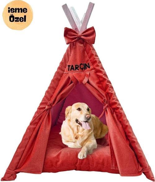 İsme Özel Yıkanabilir Femurarlı Büyük Irk Köpek Çadırı 110X110 Cm