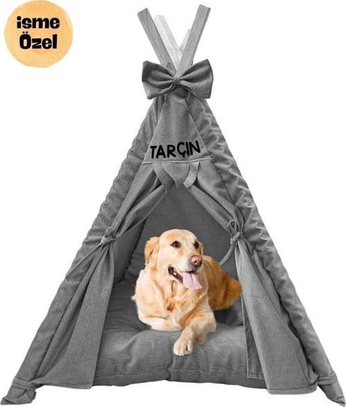 İsme Özel Yıkanabilir Femurarlı Büyük Irk Köpek Çadırı 110X110 Cm