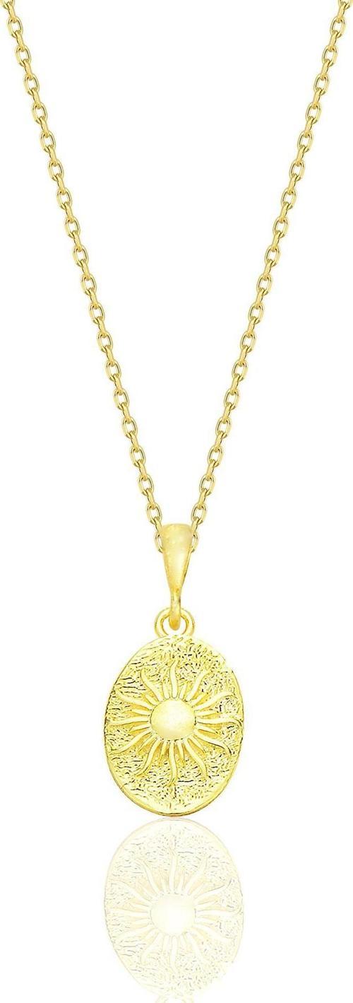 Gümüş altın yaldızlı güneş kabartmalı antik para kolye [barcode]