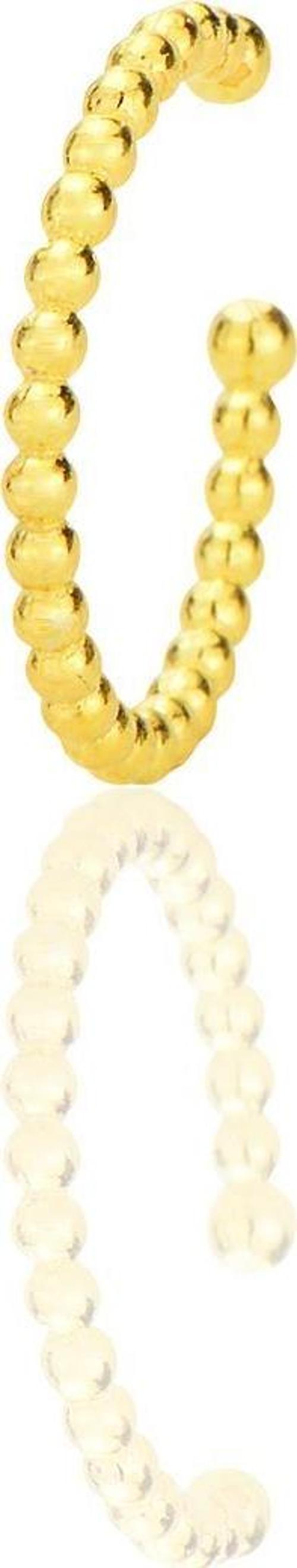 Gümüş altın yaldızlı topçuklu conch kıkırdak küpe [barcode]