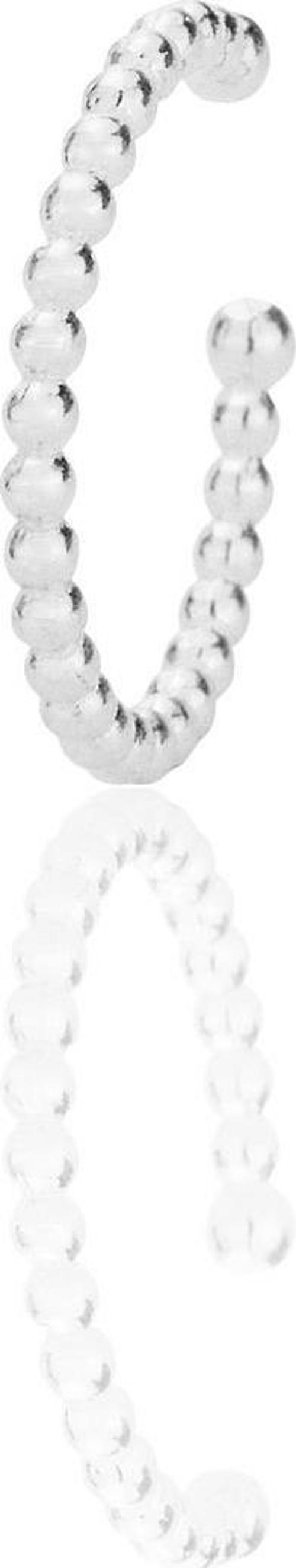 Gümüş rodyumlu topçuklu conch kıkırdak küpe [barcode]