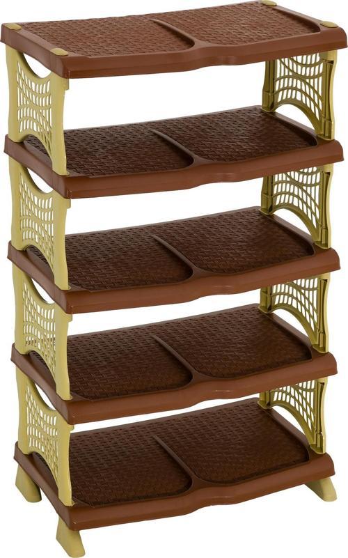 Plastik Rattan Ayakkabılık Kahverengi