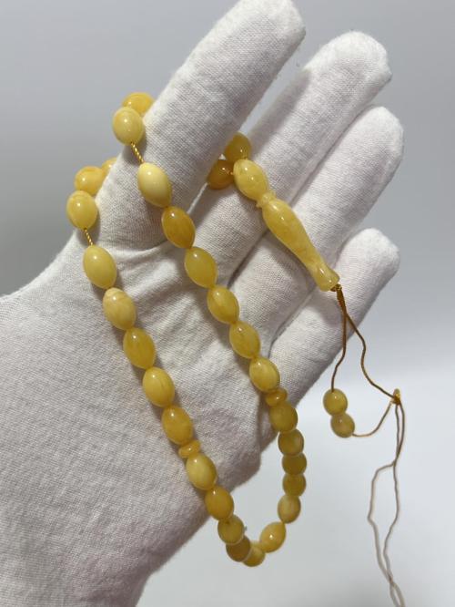 Doğal Kaya Damla Kehribar Tesbih 33lük 12,65 Gram