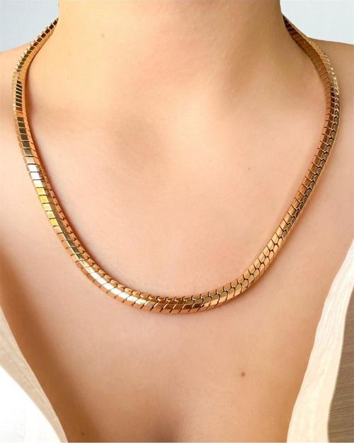Klasik Altın/Gold Yılan Zincir Kolye – Zarif Ve Modern (18K Gold)