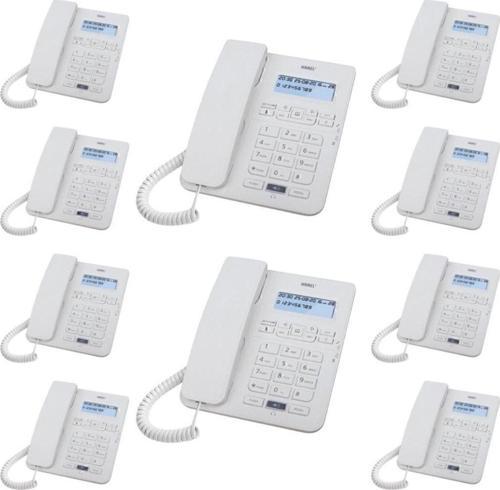 10 Adet Beyaz Tm145 Masaüstü Ofis Telefon Seti