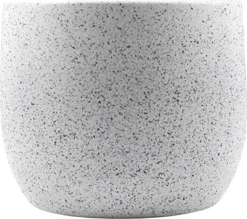 Beyaz Granit Toprak Saksı Saksılık Salon Çiçeklik - 19 CM