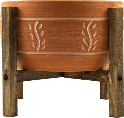 Terakota Nakış Desenli Toprak Aranjman ve Bonzai Saksı 4 Ayaklı