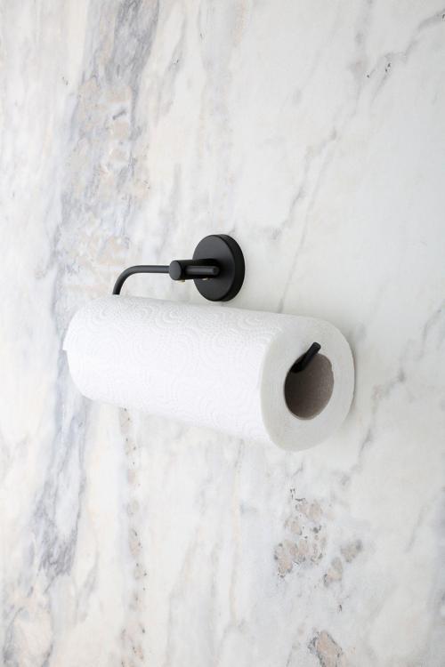 Kağıt Rulo Havluluk, Peçetelik Banyo Askısı - Mat Siyah
