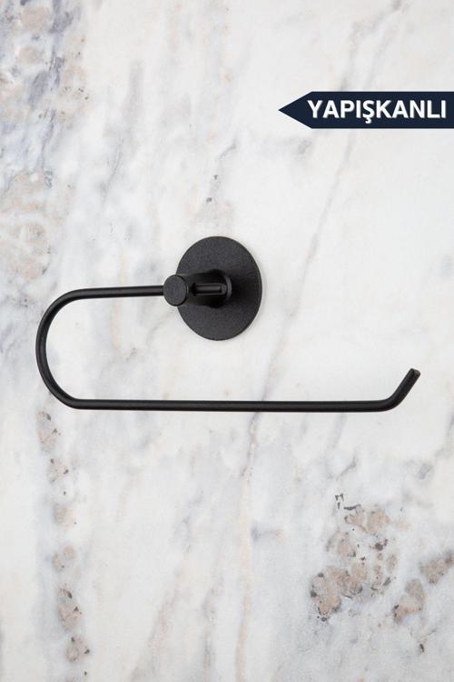 Yapışkanlı Siyah Kağıt Rulo Havluluk, Peçetelik, Yapışkanlı Tasarım, Banyo Askısı Ring Serisi