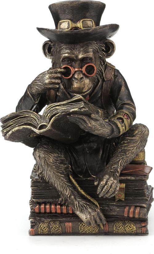 KİTAP OKUYAN SEMPANZE 11.5*13.5*19.5 CM Dekoratif Hediyelik Ev Ofis Aksesuarı