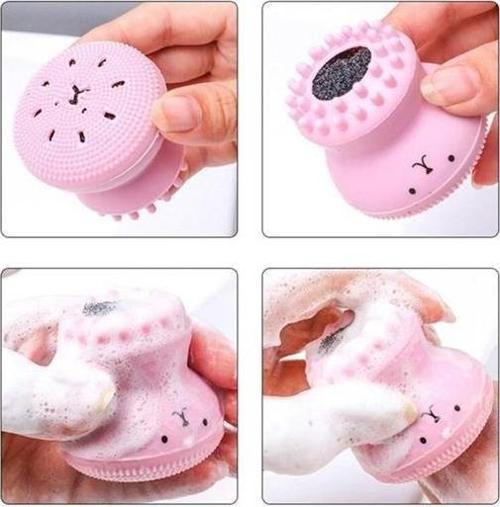 Peeling Etkili Mini El Yüz Cilt Temizleme Fırçası Silikon Temizlenmesi Kolay  Siyah Nokta Gi