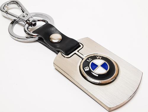 Bmw Logolu Krom Deri Oto Araba Anahtarlık 