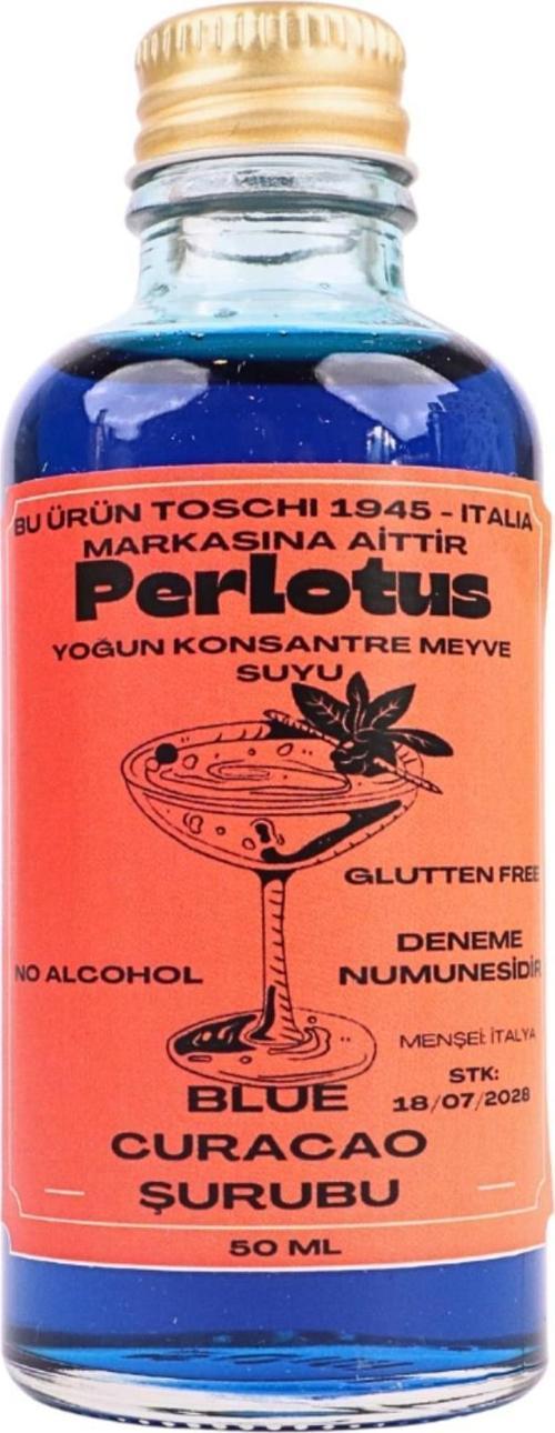Yoğun Konsantre Blue Curacao Kokteyl Şurubu 50 ml Glutensiz Cam Şişede
