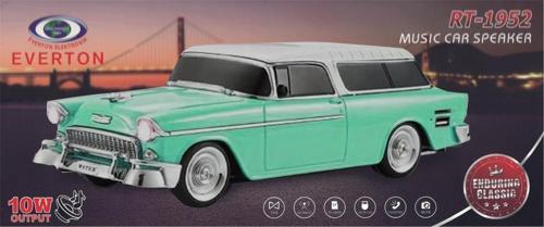 RT-1952 Turkuaz Arabalı  Bluetooth Fm-Usb-Tf-Aux Şarjlı Nostaljik Radyo