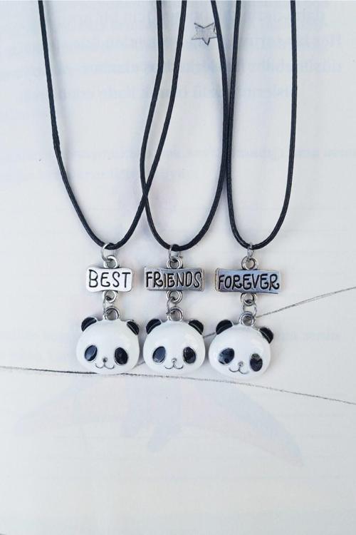 Panda Üçlü Best Friends Kolye