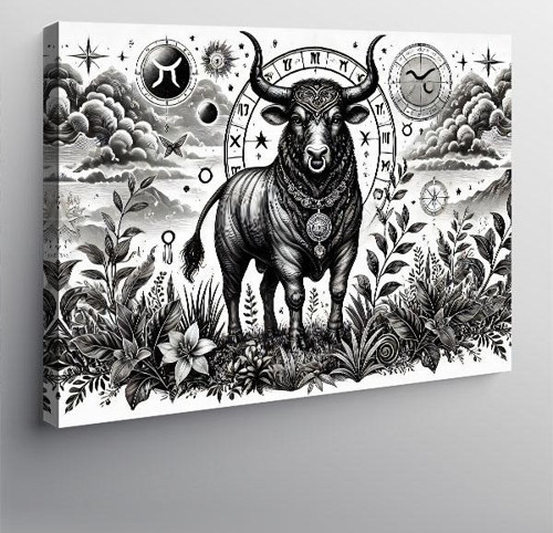 Kanvas Tablo Astroloji Ve Siyah Boğa