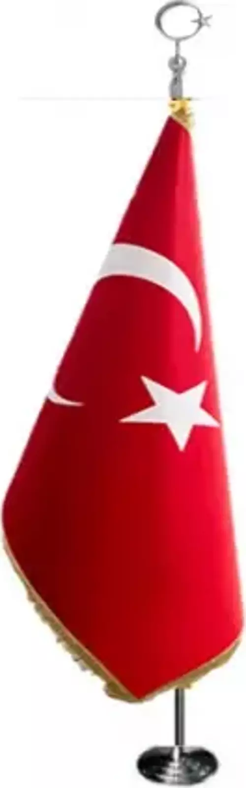 Krom Makam Bayrağı-225 cm (Simli)
