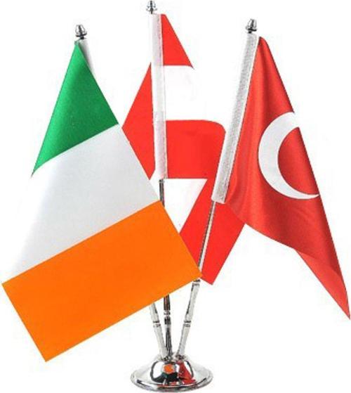 Krom Üçlü (3lü) Devlet Masa Bayrağı