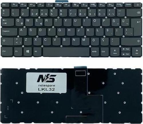Lenovo IdeaPad IP320s-14IKB, 320L-14IKB Uyumlu Laptop Klavye Füme TR
