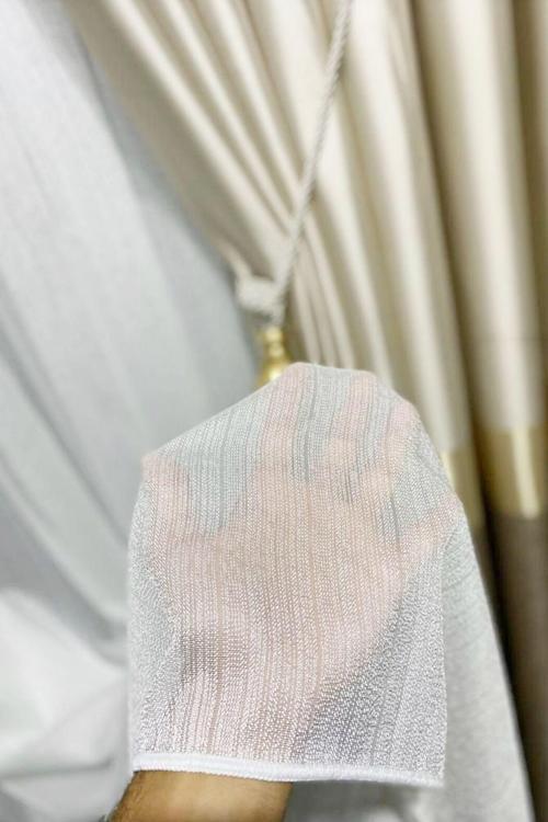 Glamour Bej Tül Perde Extra Gramajlı 1x3 Sık Pile - Kırışmaz Ütü Gerektirmez 400x190 cm