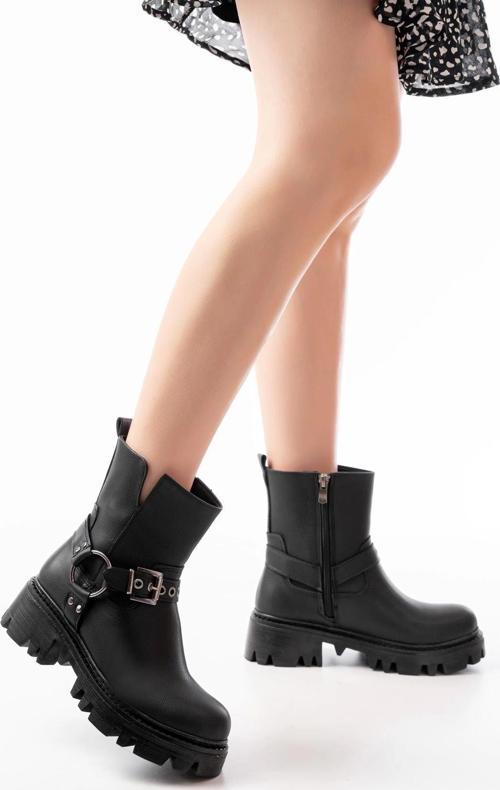 Siyah Fermuarlı Günlük Kadın Bot