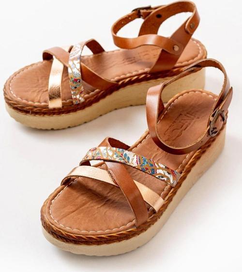 Taba Multi Ortopedik Hakiki Deri Dolgu Kadın Sandalet