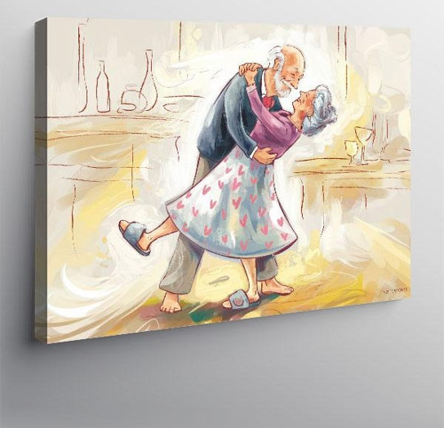Kanvas Tablo Dans Eden Yaşlı Çift