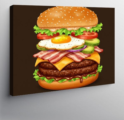 Kanvas Tablo Büyük Renkli Burger