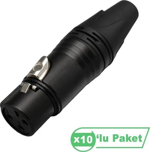 La1031-2 Xlr 3-Pin Dişi Siyah Konnektör