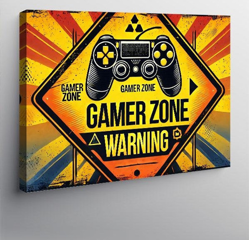 Kanvas Tablo Gamer Zone Uyarısı