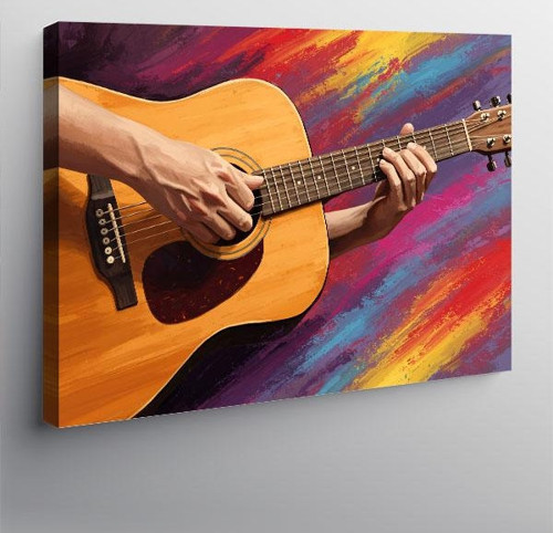 Kanvas Tablo Gitar Çalan Eller