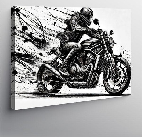 Kanvas Tablo Hızlı Motosiklet Sürüşü
