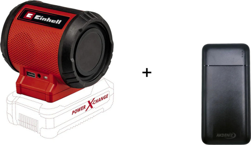 TC-SR 18 Li BT Solo Akülü Bluetooth Hoparlör Kırmızı + Akdeniz Taşınabilir Şarj Cihazı (Model: S125Q)