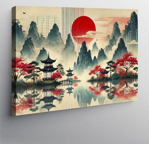 Kanvas Tablo Japon Dağ Sanatı