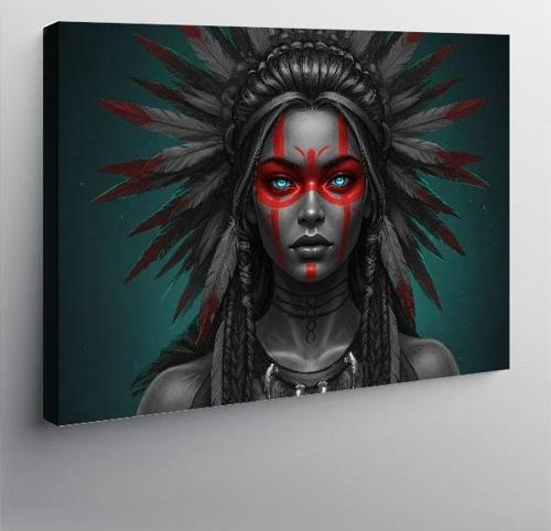 Kanvas Tablo Kızıl Savaşçı Kadın
