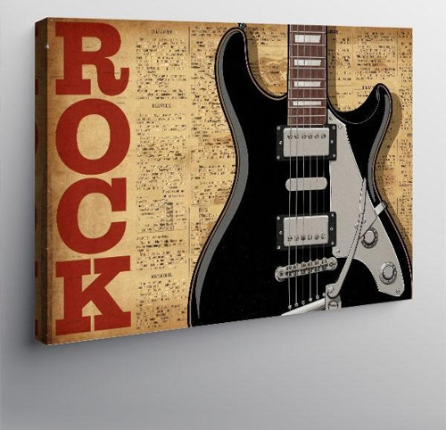 Kanvas Tablo Rock Gitar Tasarımı