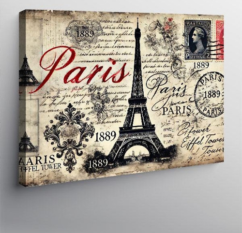 Kanvas Tablo Paris Temalı Tasarım